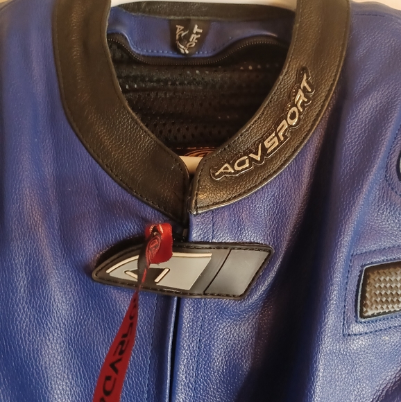 AVG Leather Motercyvle Jacket sz 44 - Picture 2 of 11